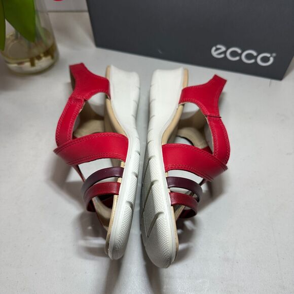 New Ecco Felicia Leather Wedge Sandal Chili Red 216513 Women's 11-11.5/EU42 NWB - Picture 8 of 10